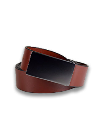 Papillon Leather Belt, Brushed Nickel Buckle with Black Finish, Full-Grain Vegetable-Tanned Leather, Adjustable Fit, 35mm Width, Handmade