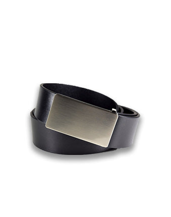 Papillon Leather Belt, Brushed Nickel Buckle (without Black Finish), Full-Grain Vegetable-Tanned Leather, Adjustable Fit, 35mm Width, Handmade