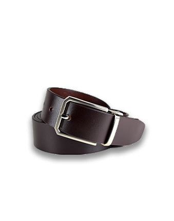 Papillon Leather Belt, Brushed Nickel Traditional Buckle with Metal Belt Loop, Full-Grain Vegetable-Tanned Leather, Adjustable, 35 mm Width, Handmade