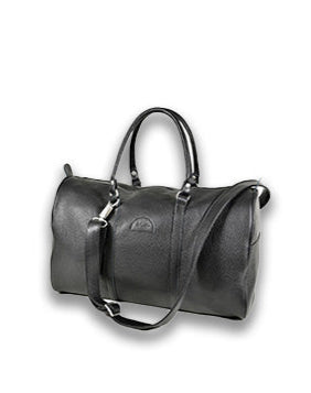 Papillon Premium Leather Travel Bag 20L Capacity, Black, Airline Compliant, Detachable Shoulder Strap, Zippered Inner Pocket, Durable, Handmade