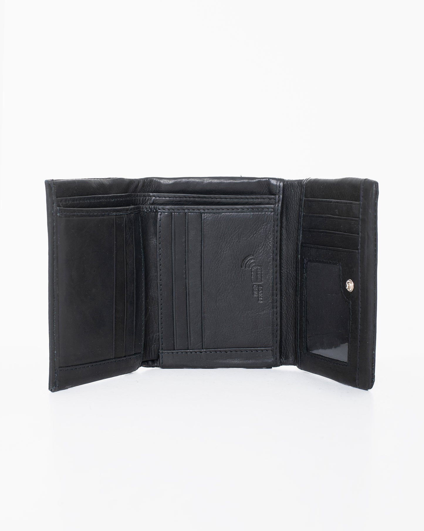 Leather Wallet NK304 (RFID-blocking) - Black