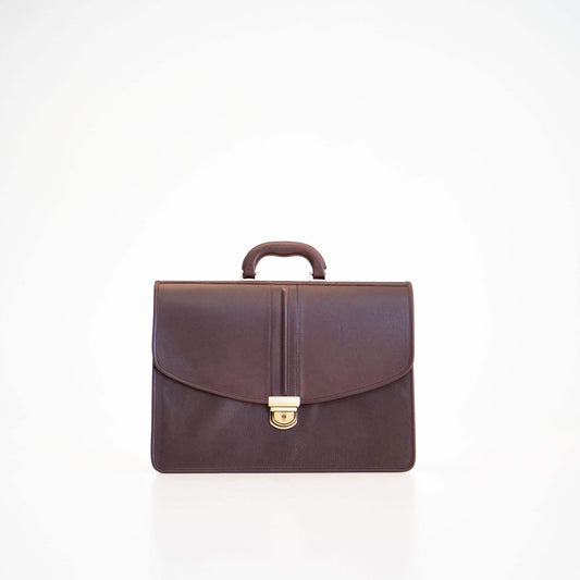 Leather Briefcase No. 99 - Dark Brown