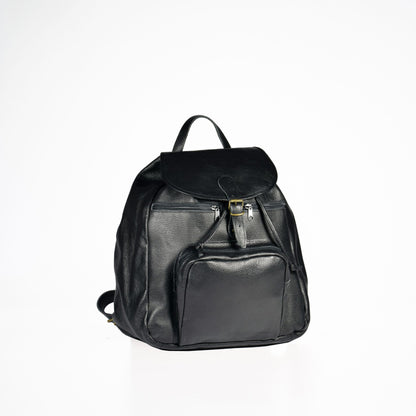 Leather Backpack 95-38 - Black